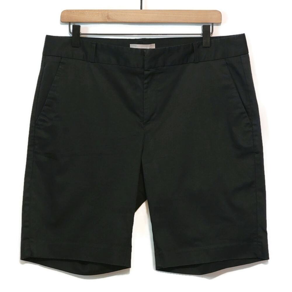 Banana Republic Black Mid Rise Bermuda Shorts Cotton Tailored 12 - Picture 8 of 8